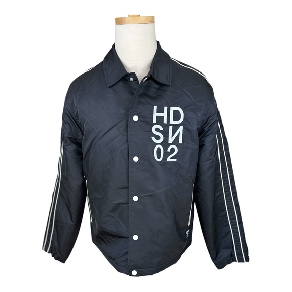 Hudson Jeans co NWT SZ SM Logo Varsity jacket in black /white color way - Picture 2 of 16